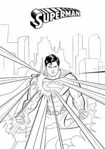 Superman Reflecting Bullets Coloring Page 3