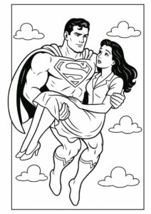 Superman Rescuing Lois Lane Coloring Picture 2