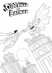 Superman Vs Batman Coloring Page 2