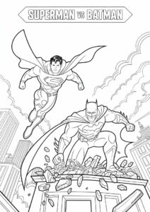 Superman Vs Batman Coloring Page 3