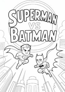 Superman Vs Batman Coloring Page 4