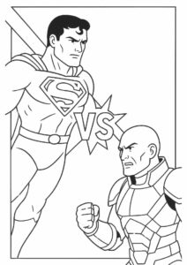 Superman Vs Lex Luther Coloring Page 1