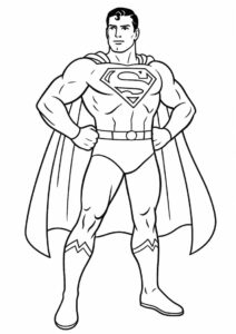 Superman With Cape Coloring Page 2