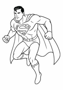 Superman With Cape Coloring Page 4