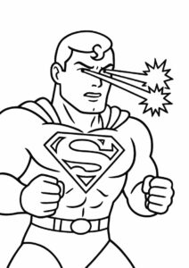 Superman With Laser Beams Coloring Page 2