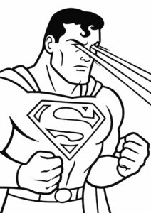 Superman With Laser Beams Coloring Page 3