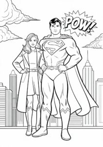 Superman With Lois Lane Coloring Sheet 3