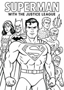 Superman With The Justice League Coloring 2