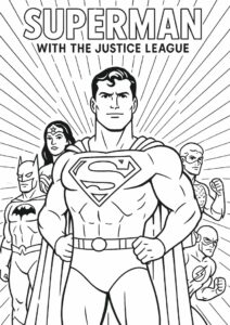 Superman With The Justice League Coloring 3