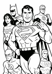 Superman With The Justice League Coloring 5