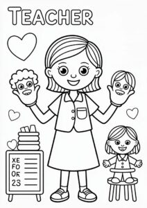 Teacher Clorng Pages OF With Finger Puppets 1