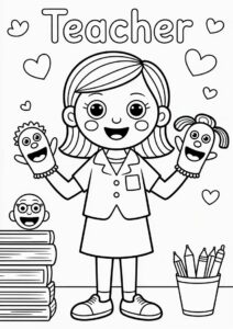 Teacher Clorng Pages OF With Finger Puppets 3