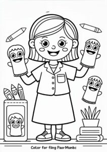 Teacher Clorng Pages OF With Finger Puppets 4