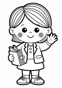 Teacher Coloring Pages OF Easy Schol Bling For Kids 4