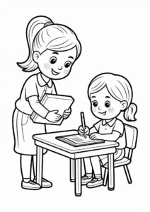 Teacher Helping A Student With Her Assignment v2 4