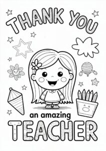 Thank You Fo Being An Amazing Teacher Coloring Pages OF Words With Stor 2