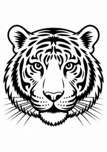 Tiger Head With Whiskers Coloring 2