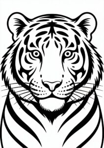 Tiger Head With Whiskers Coloring 3