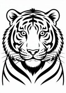 Tiger Head With Whiskers Coloring 4