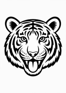 Tiger With Tongue Out To Color 2
