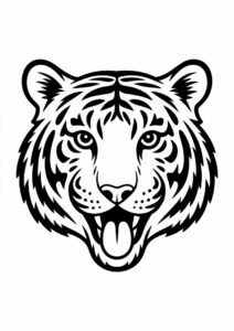 Tiger With Tongue Out To Color 3