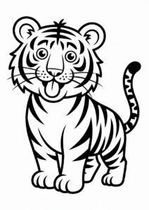 Tiger With Tongue Out To Color 4