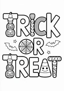 Trick or Treat with Halloween themed text 3