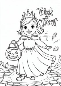 Trick or Treat with little girl ghost princess 1