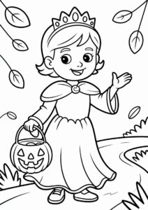 Trick or Treat with little girl ghost princess 2