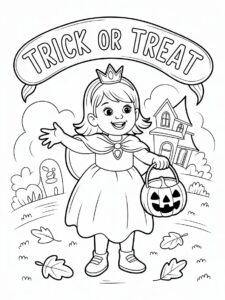 Trick or Treat with little girl ghost princess 4