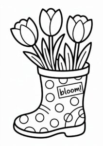 Tulip Flowers Growing From a Boot 4