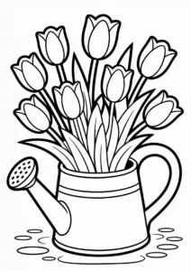 Tulips Growing Out Of Watering Can 2