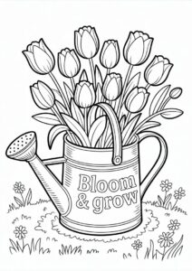 Tulips Growing Out Of Watering Can 4