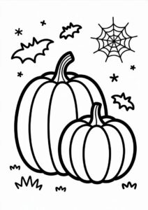 Two Different Sized Pumpkin Coloring Page 2