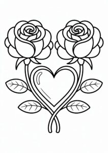 Two Roses With a Love Heart 1