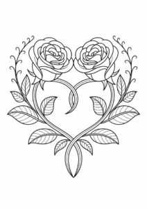 Two Roses With a Love Heart 3