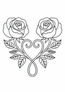 Two Roses With a Love Heart 4