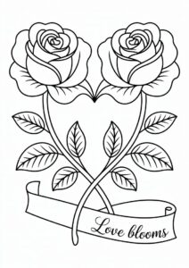 Two Roses With a Love Heart 5