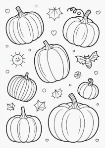 Various Pumpkin Coloring Page To Color 3