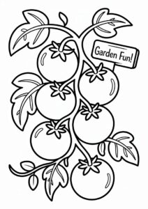 Vine Tomatoes Coloring Page 2