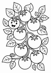 Vine Tomatoes Coloring Page 3