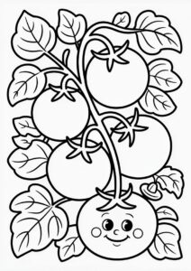 Vine Tomatoes Coloring Page 4