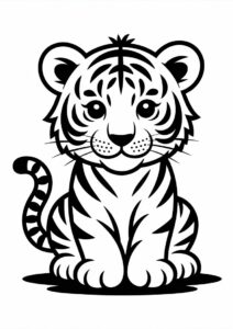 White Tiger Coloring Page 1
