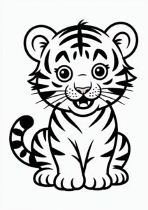 White Tiger Coloring Page 2