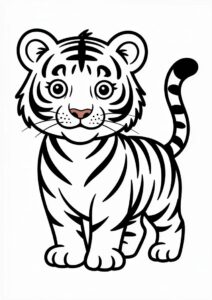 White Tiger Coloring Page 3