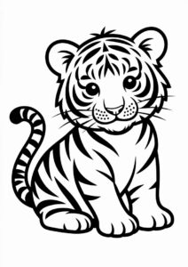 White Tiger Coloring Page 4