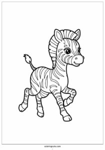 baby zebra running to color 4