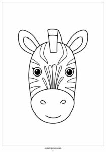 detailed zebra face with stripes to color 1