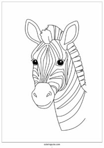 detailed zebra face with stripes to color 2