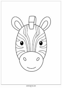 detailed zebra face with stripes to color 3